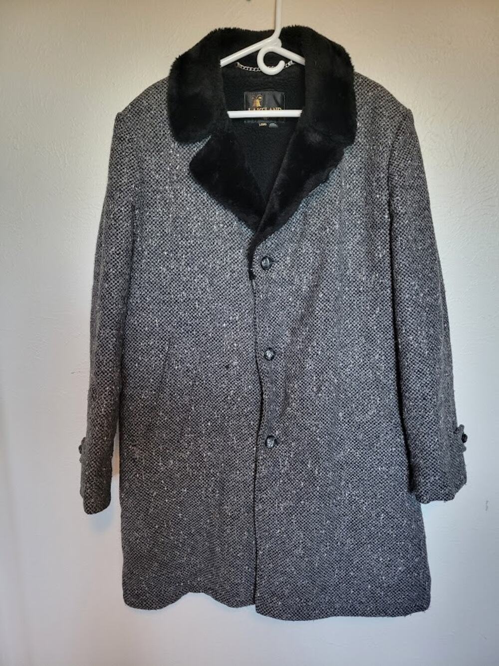 VTG Lakeland Coat Mens 46 Long Lined Overcoat Amazing Condition